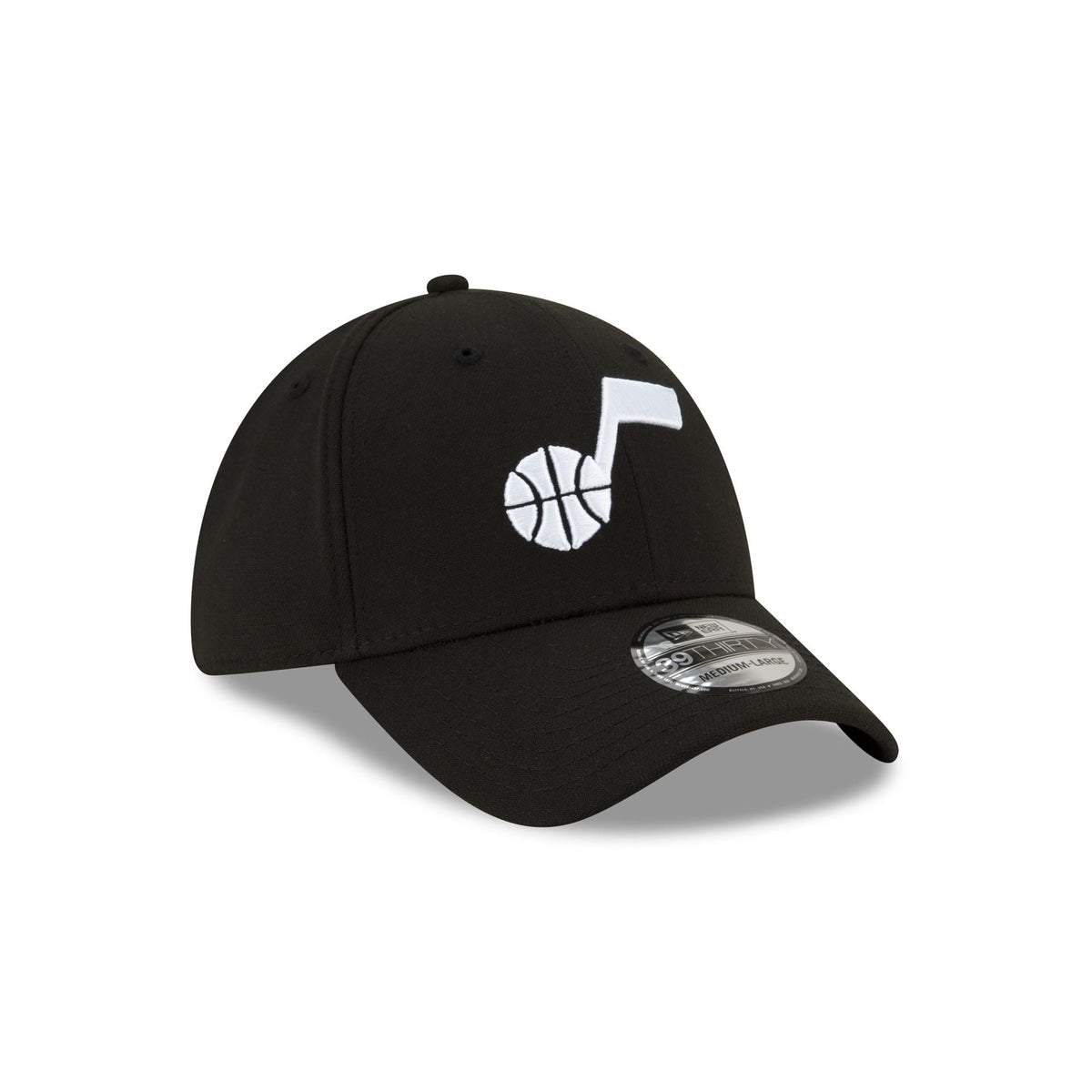 Utah Jazz Team Classic Black 39THIRTY Stretch Fit Hat