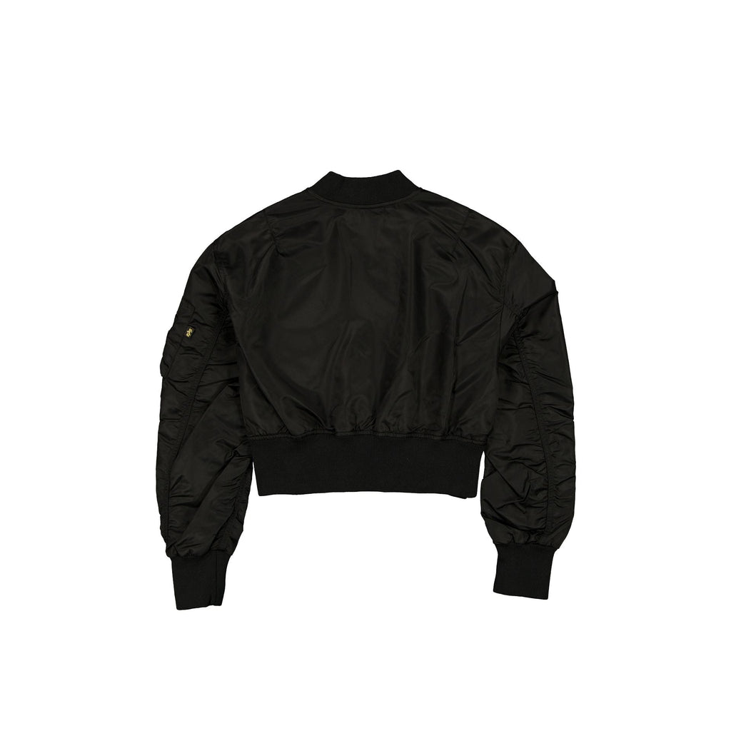 Alpha Industries x New York Mets Black and Gold Women's Cropped L-2B Bomber Jacket