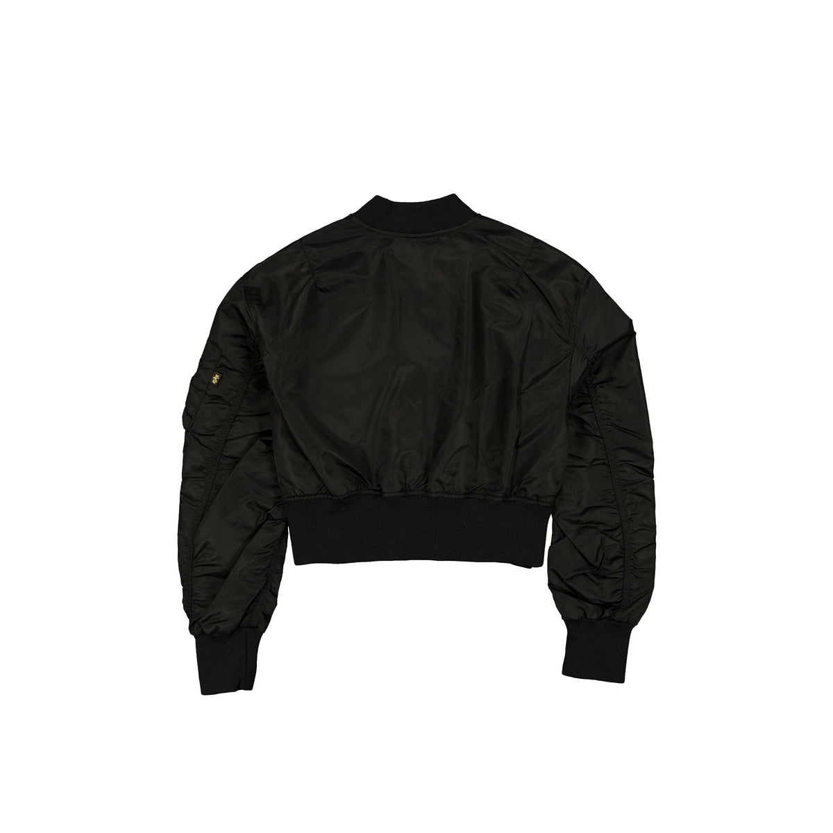 Alpha Industries x New York Mets Black and Gold Women's Cropped L-2B Bomber Jacket