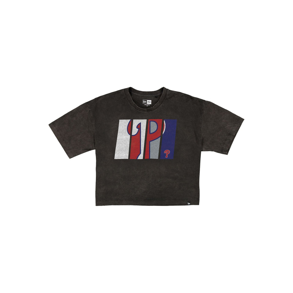 Philadelphia Phillies Sport Night Black Cropped Women's T-Shirt