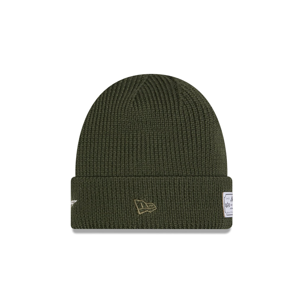 Alpha Industries x Dallas Cowboys Olive Green Cuff Knit Hat
