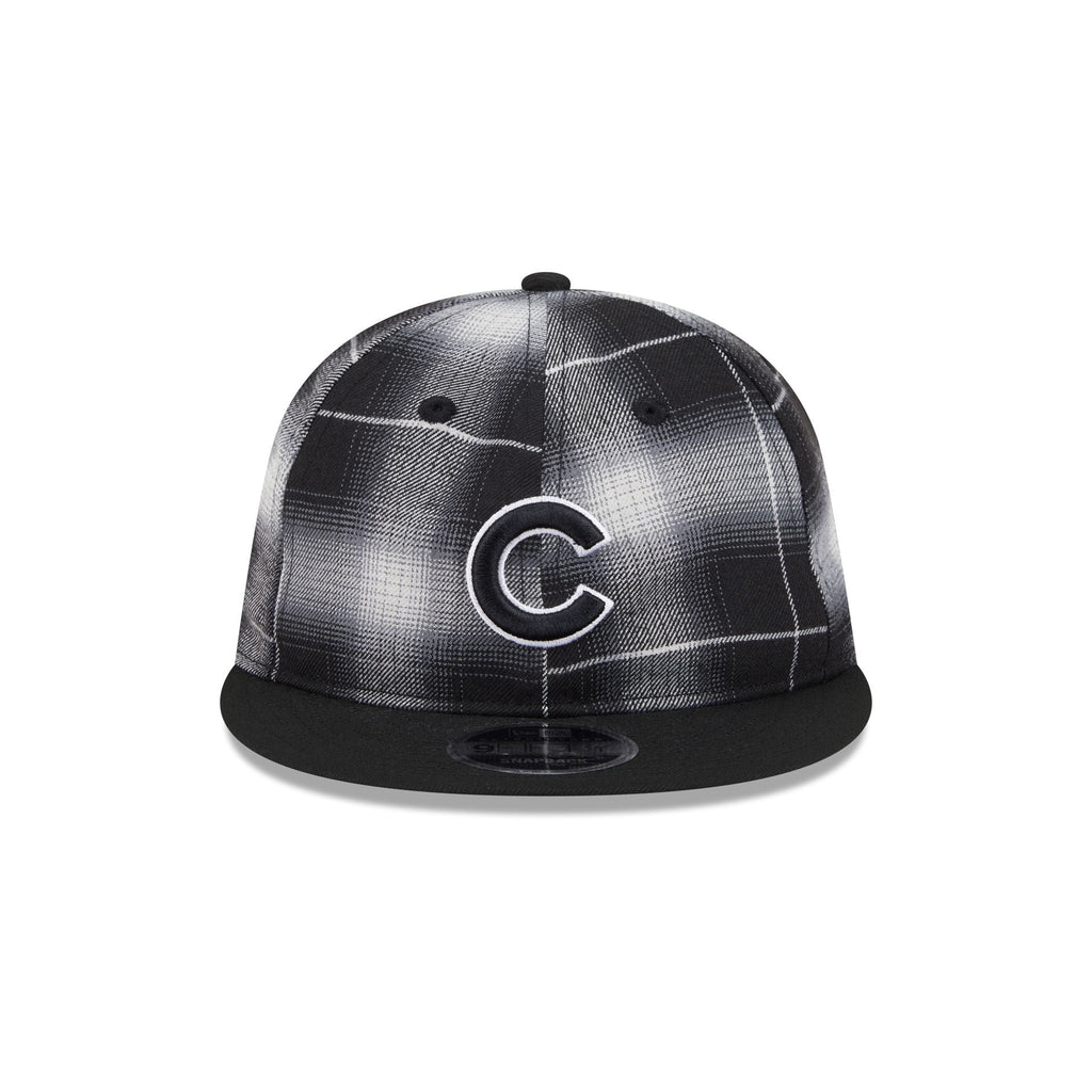 Chicago Cubs Black and White Plaid Retro Crown 9FIFTY Snapback Hat