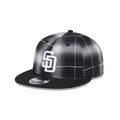 San Diego Padres Black and White Plaid Retro Crown 9FIFTY Snapback Hat