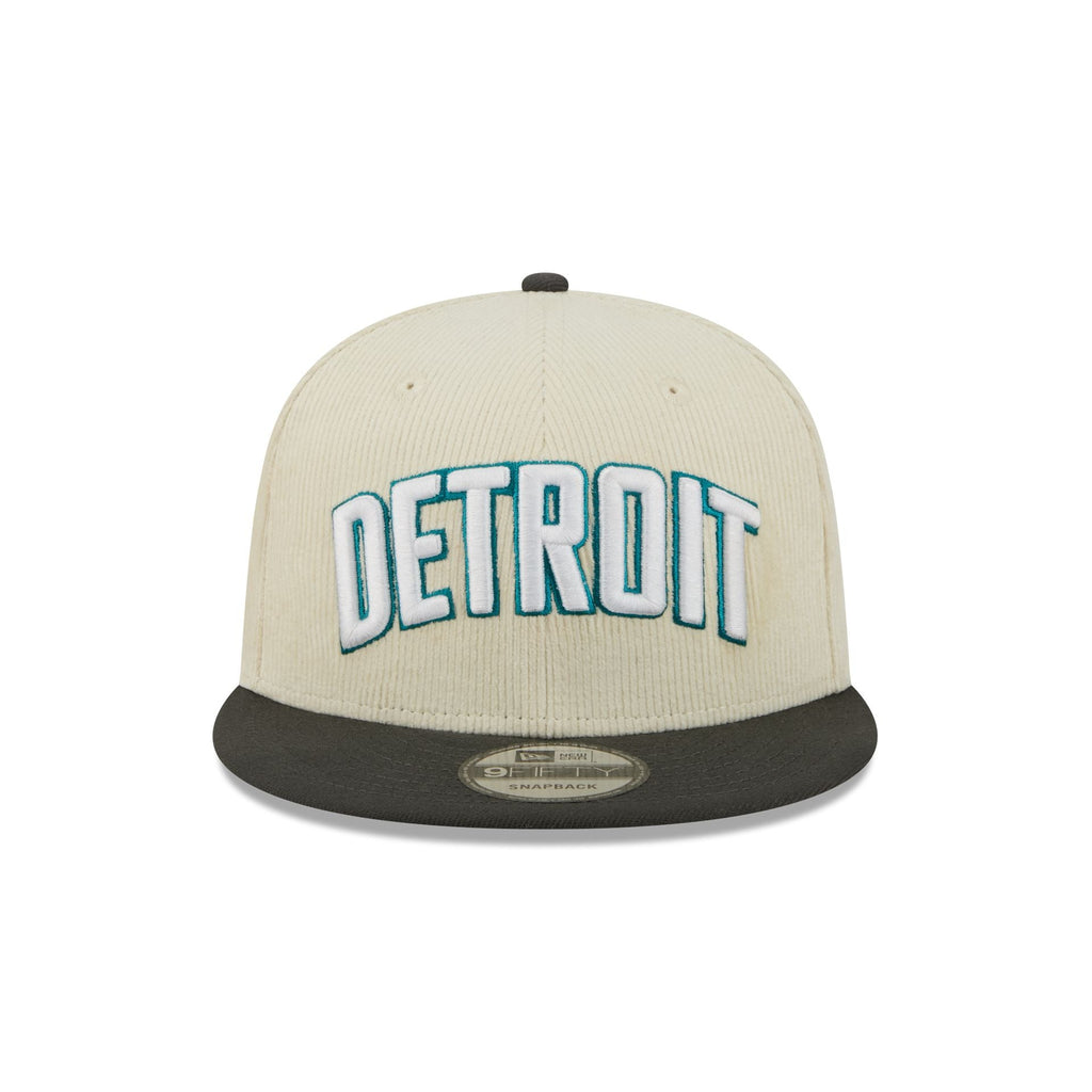 Detroit Pistons 2025 City Edition Chrome White Corduroy 9FIFTY Snapback Hat