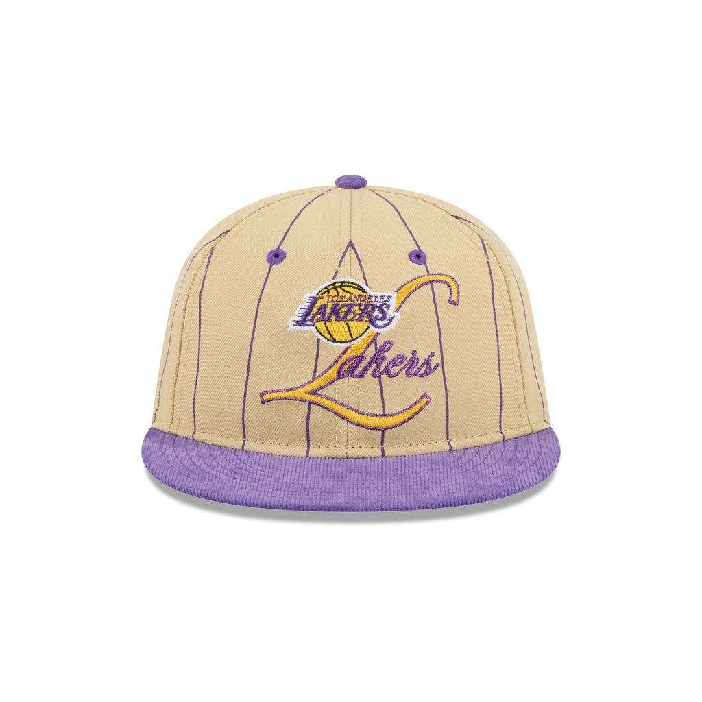 Los Angeles Lakers Pinstripe Script Retro Crown 9FIFTY Adjustable Hat