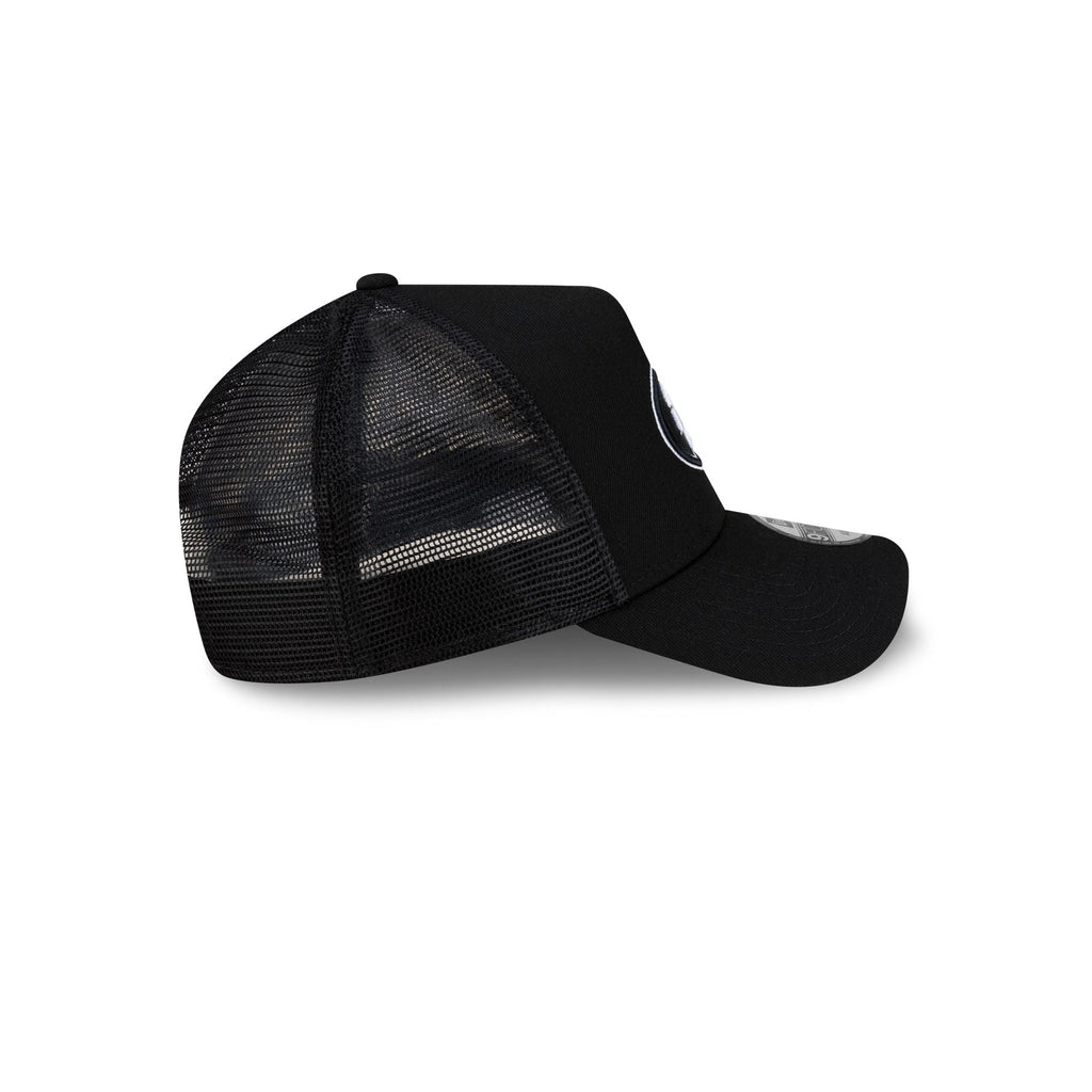 San Francisco 49ers Side Script Black 9FORTY A-Frame Trucker Hat