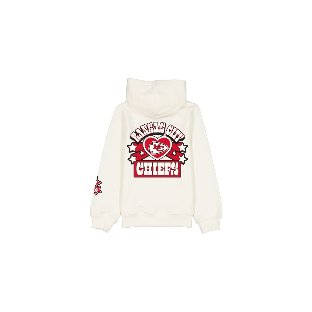 Kansas City Chiefs Girls Chrome White Full-Zip Hoodie
