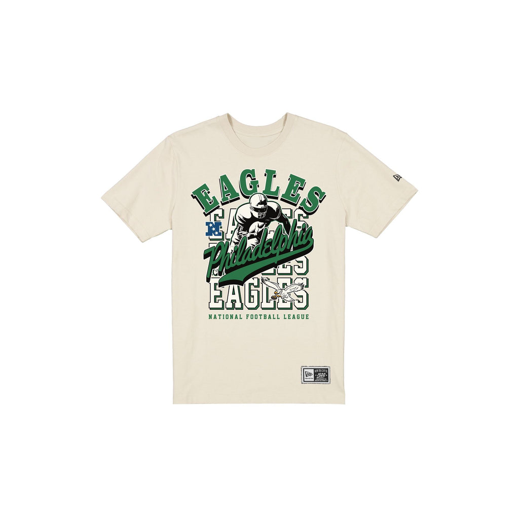 Philadelphia Eagles Throwback Helmet Chrome White T-Shirt