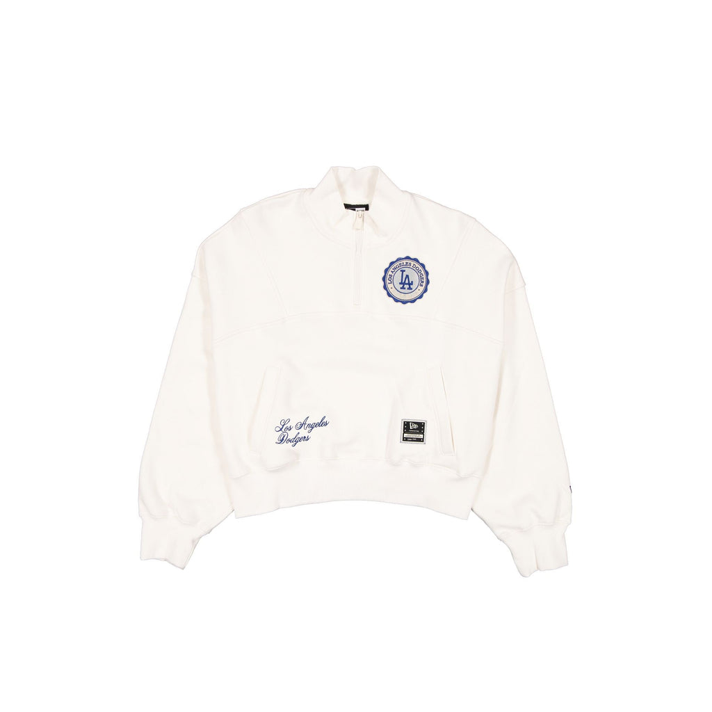 Los Angeles Dodgers Women's Chrome White Quarter Zip